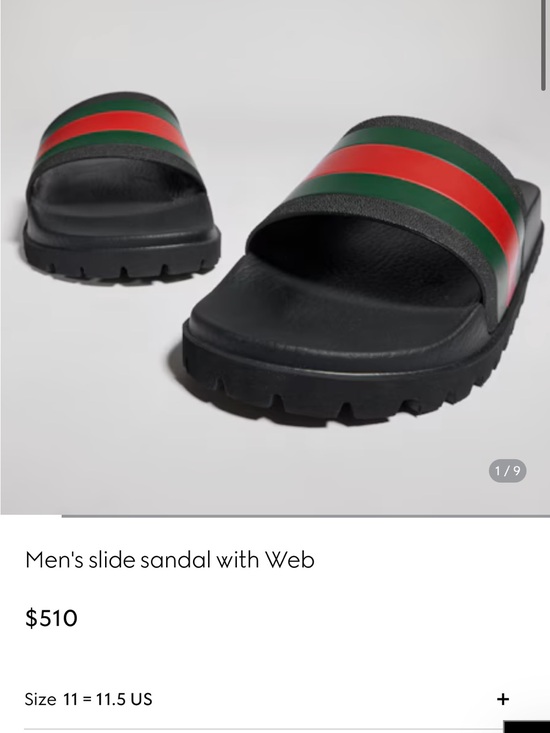Gucci Black Slides with Green & Red Web Stripes main image 4